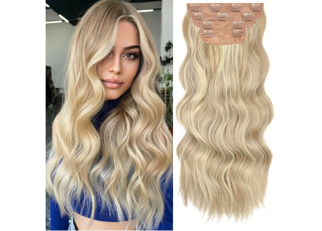 Extensii clip-on sintetic (super volum) Blond Suvitat II, 200g